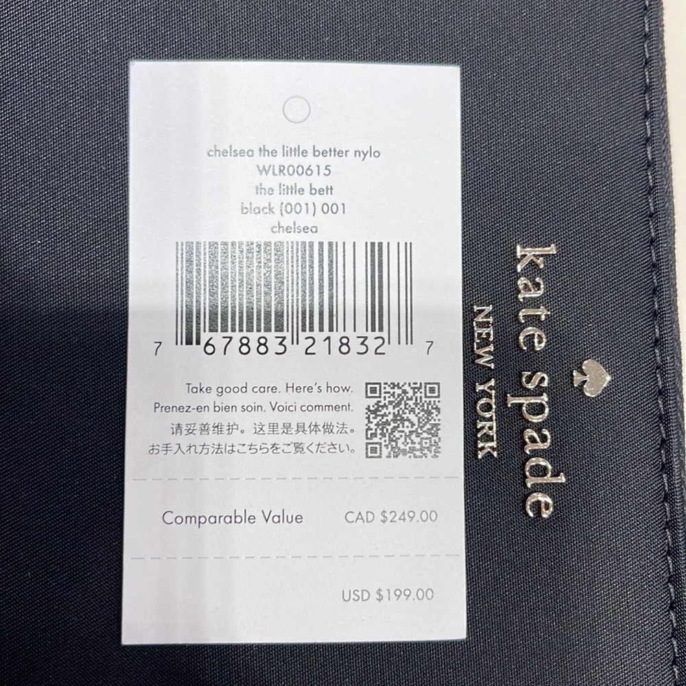 Kate Spade Chelsea Nylon Large Continental Wallet
Color: Black 
NWT - Picture 13 of 16